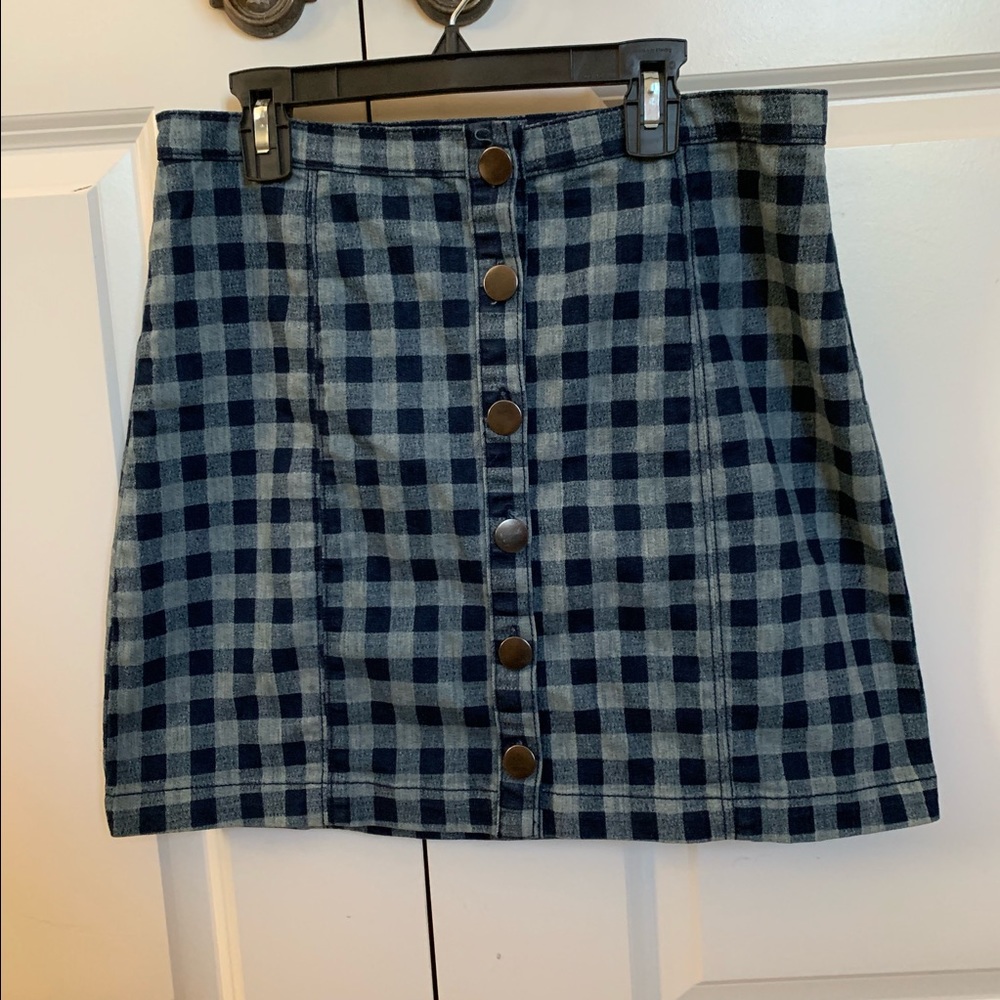 Urban Outfitters Blue Checkered Skirt
